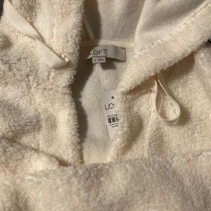 Loft BNWT women’s cream color fleece pullover.